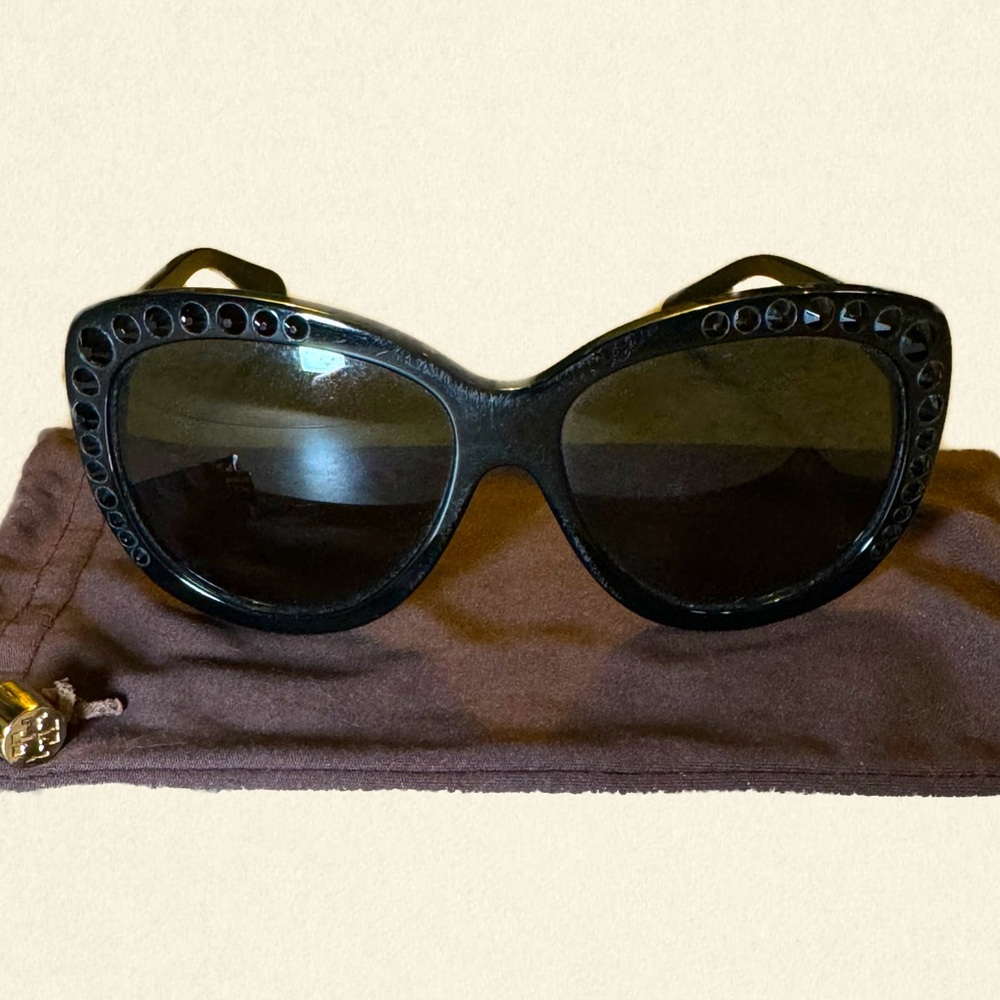 Tory Burch Black Jeweled Sunglasses